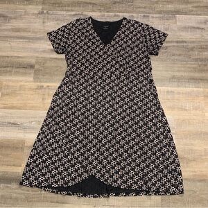 Svaha Faux Wrap Midi Dress With Pockets Organic Cotton Women’s 3X